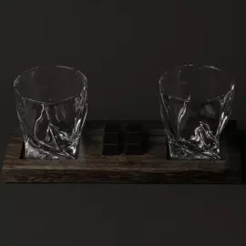 Набор для виски "Morwood" на подставке из мореного дуба, на 2 персоны